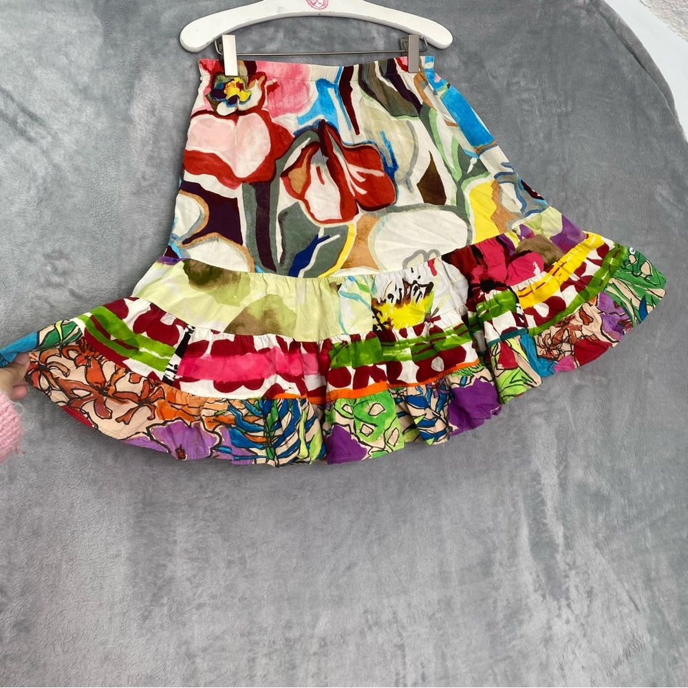 Jams World Skirt Maximalist Rare Fairy Artsy Festival Partly Unstitched seam SzL